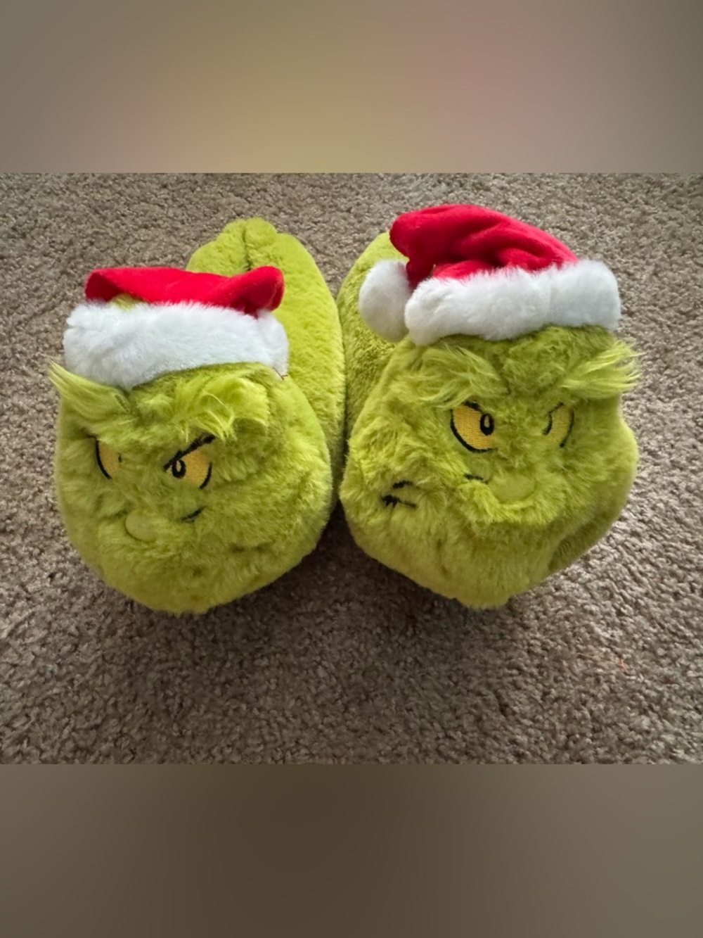 Grinch Plush Holiday Slippers - Green